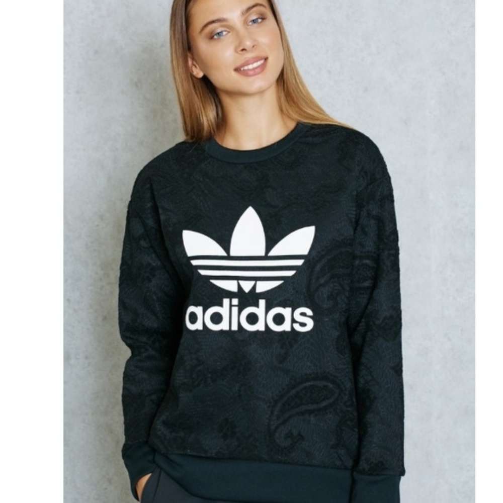 Rare Adidas trefoil lace sweatshirt